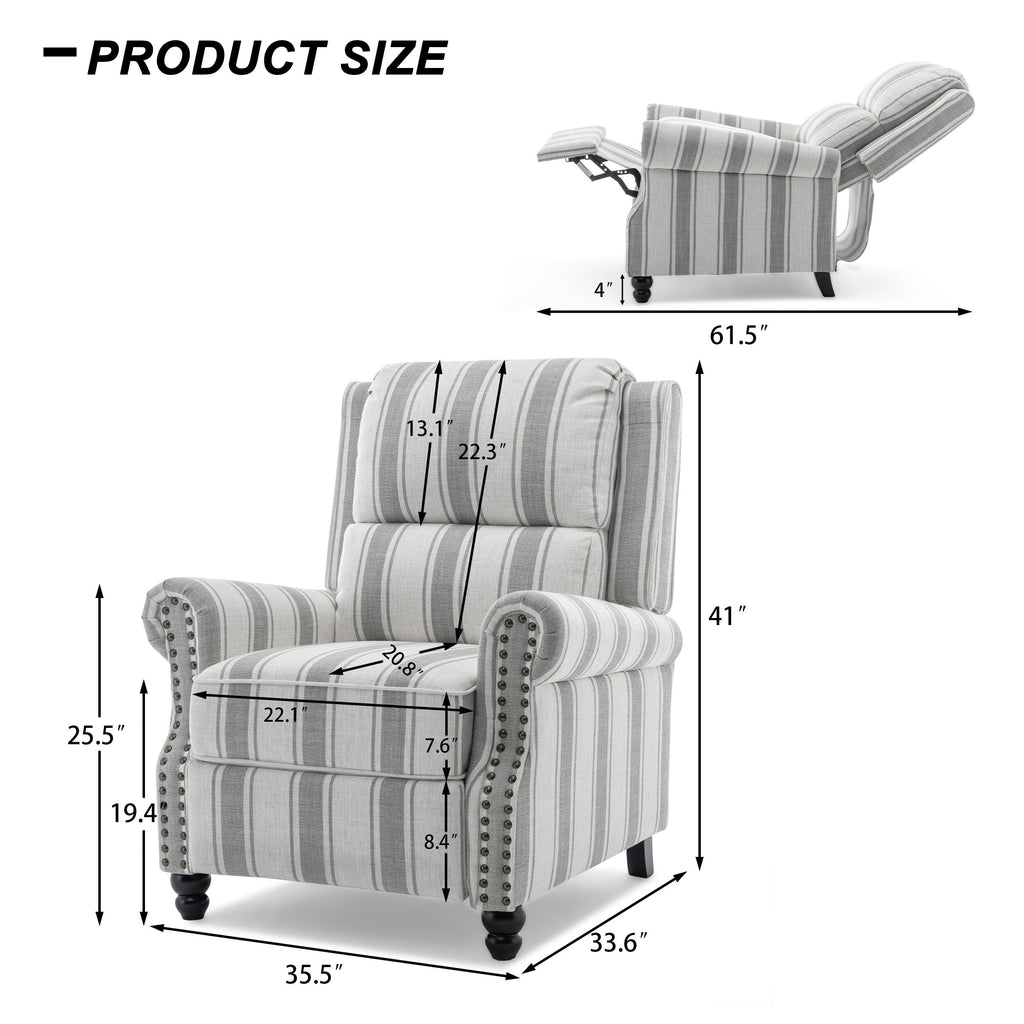 2 chaises inclinables à dossier basculant avec assise rembourrée et tête de clou
