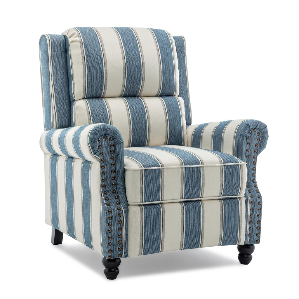 2 chaises inclinables à dossier basculant avec assise rembourrée et tête de clou