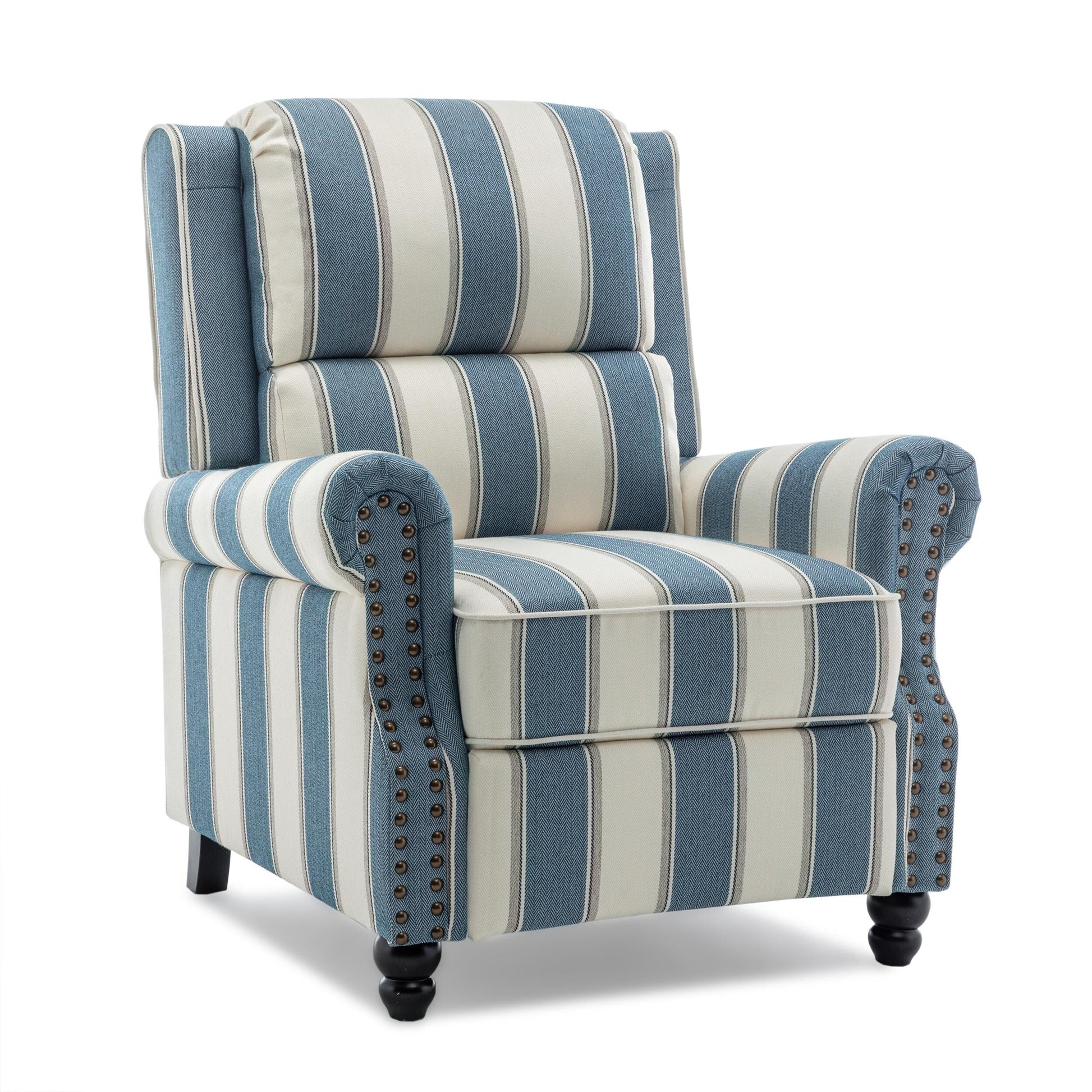 2 chaises inclinables à dossier basculant avec assise rembourrée et tête de clou