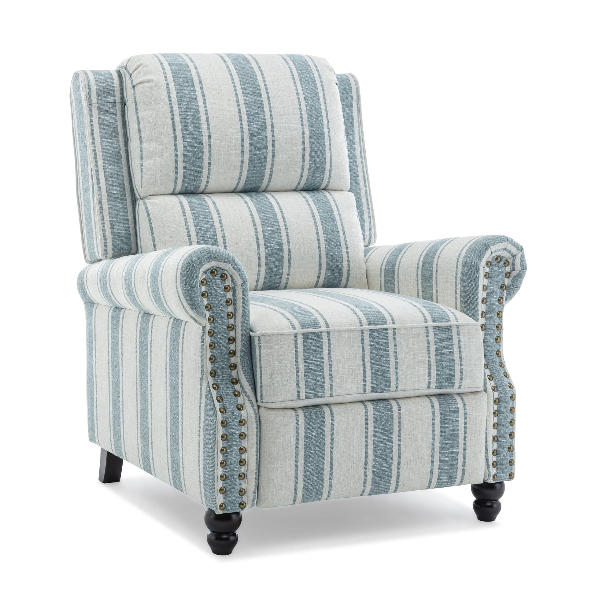 2 chaises inclinables à dossier basculant avec assise rembourrée et tête de clou