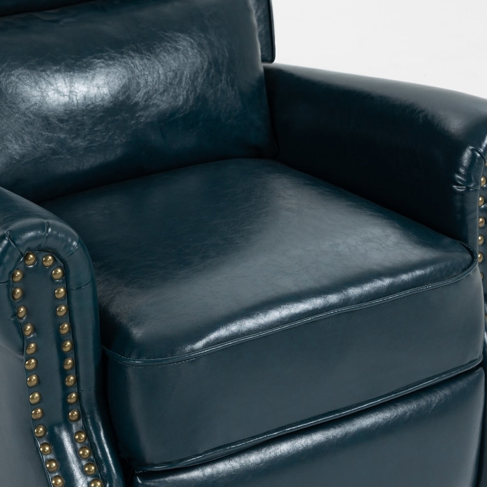 2 chaises inclinables à dossier basculant avec assise rembourrée et tête de clou