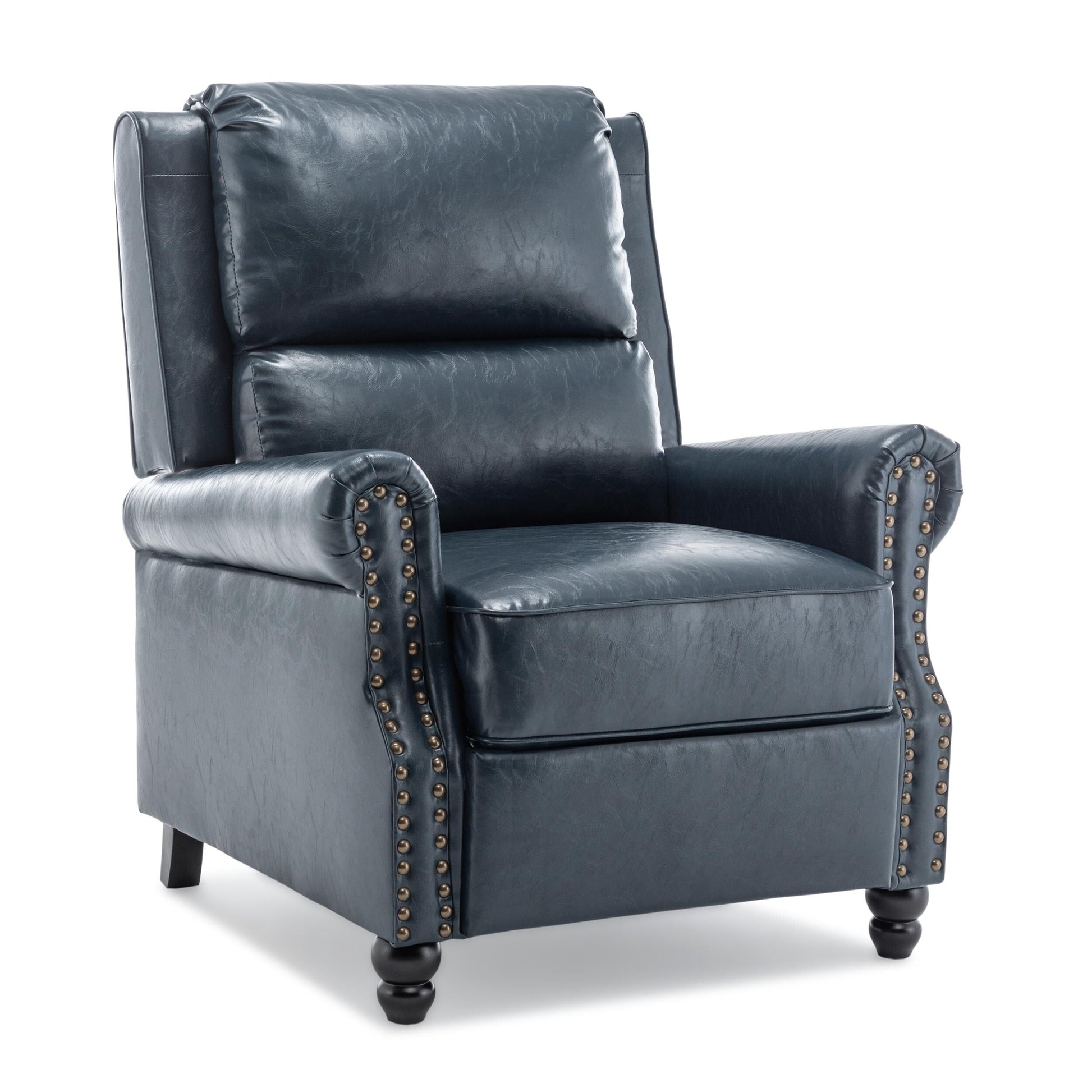 2 chaises inclinables à dossier basculant avec assise rembourrée et tête de clou