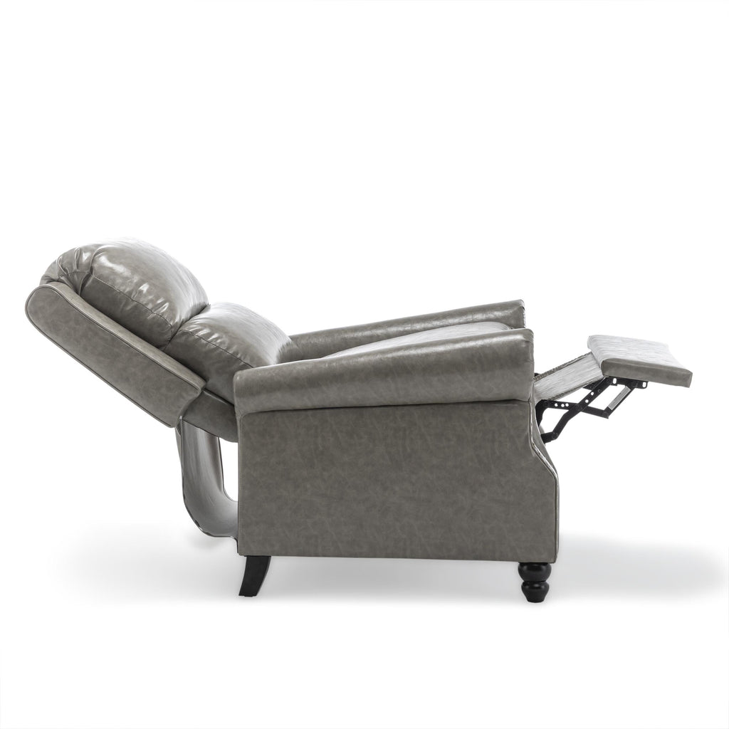2 chaises inclinables à dossier basculant avec assise rembourrée et tête de clou