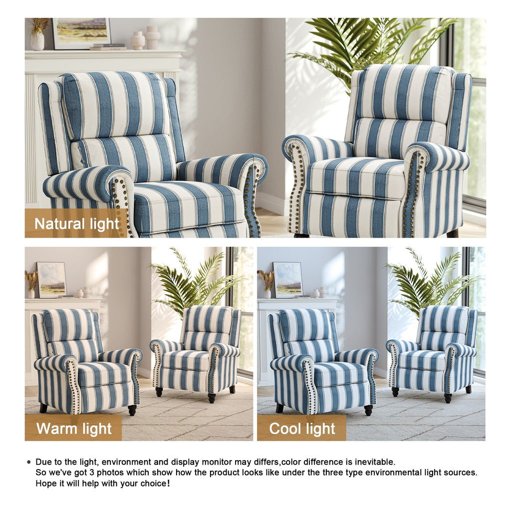 2 chaises inclinables à dossier basculant avec assise rembourrée et tête de clou