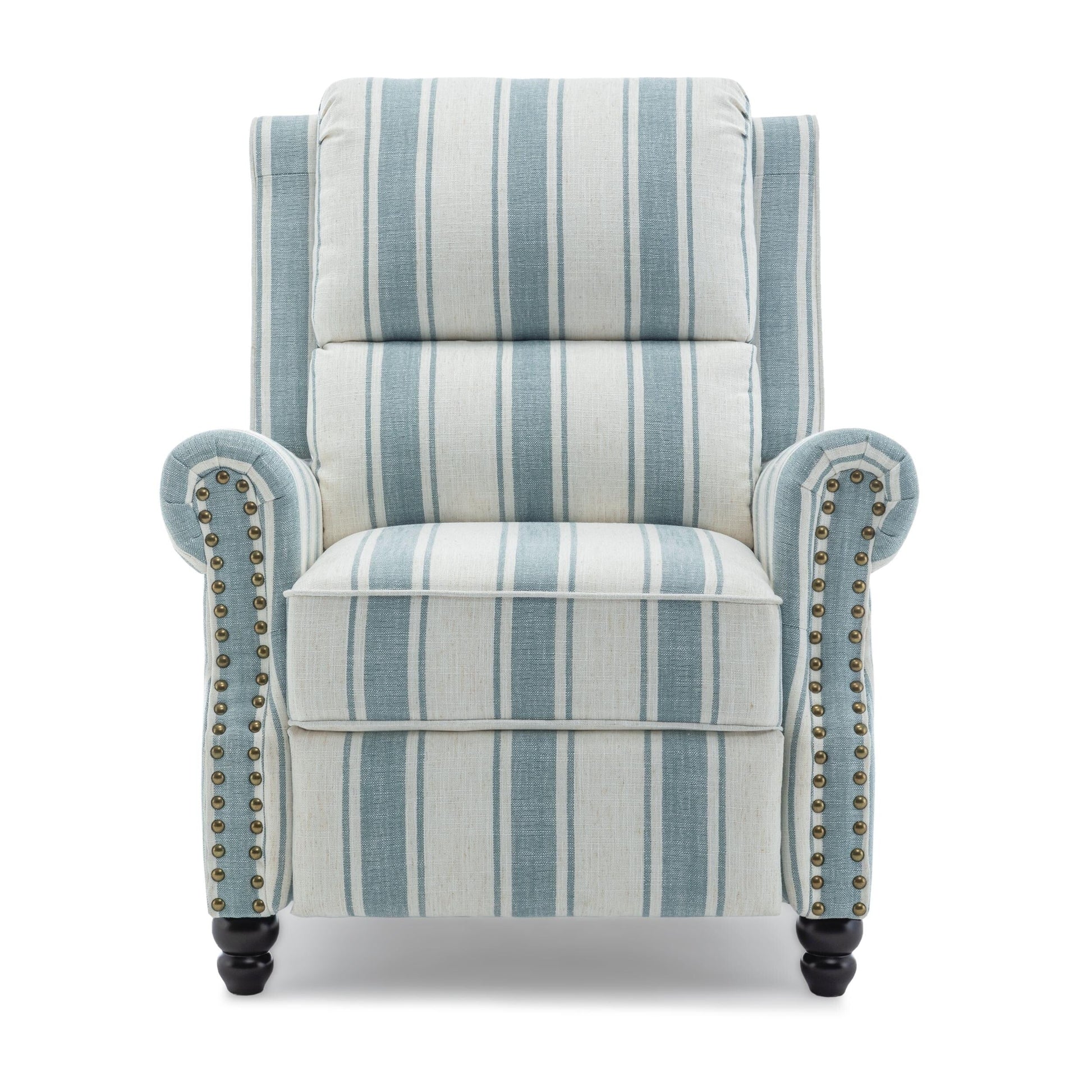 2 chaises inclinables à dossier basculant avec assise rembourrée et tête de clou