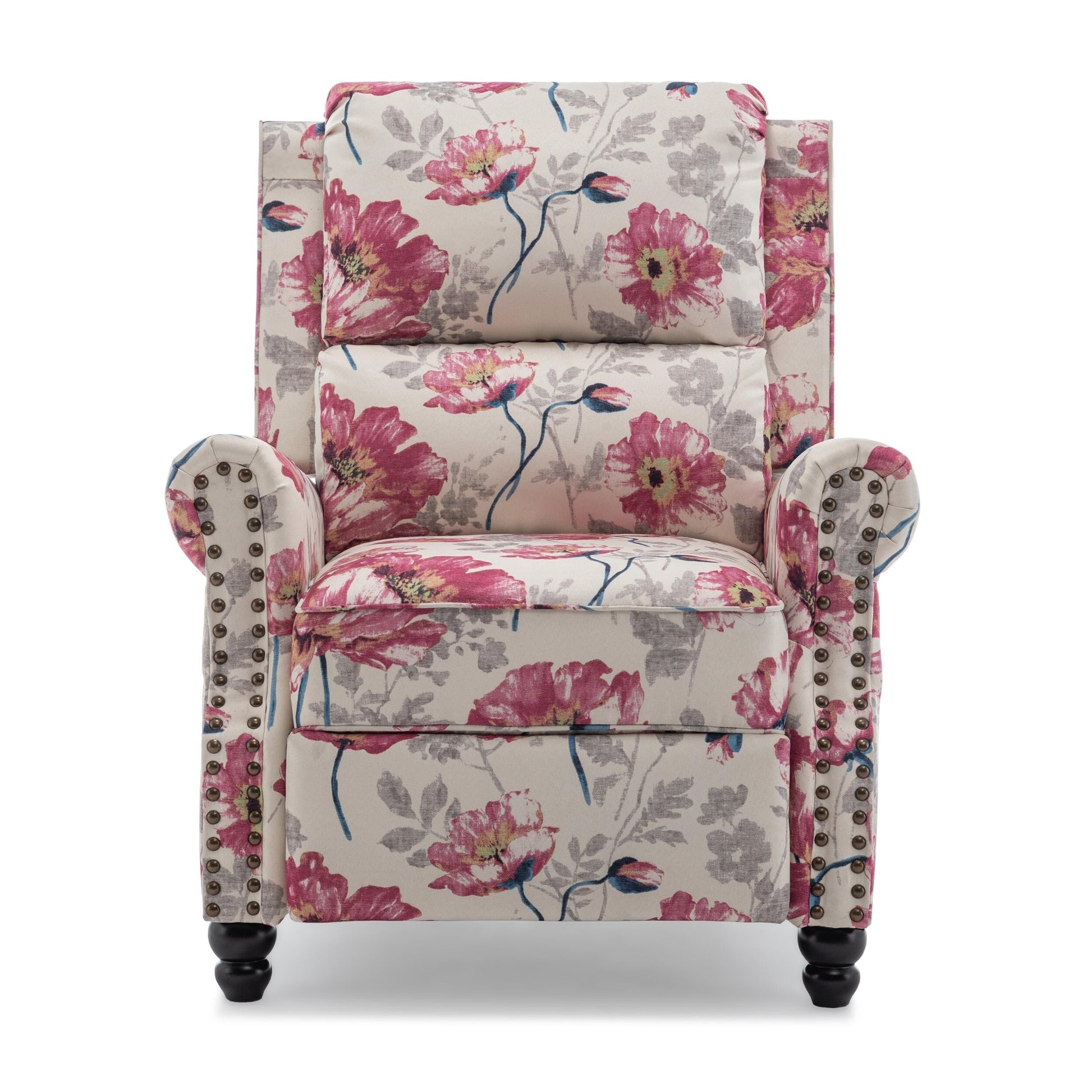 2 chaises inclinables à dossier basculant avec assise rembourrée et tête de clou
