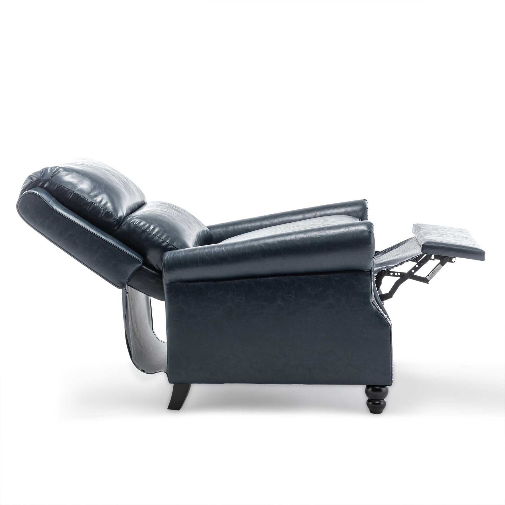 2 chaises inclinables à dossier basculant avec assise rembourrée et tête de clou