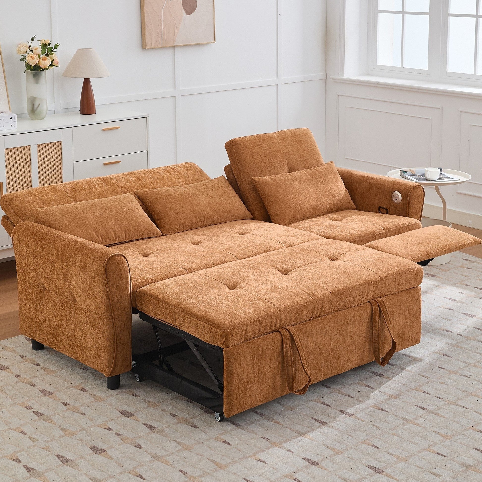 Canapé 2-en-1 avec lit escamotable et dossier inclinable réversible de Harper&amp;Bright Designs