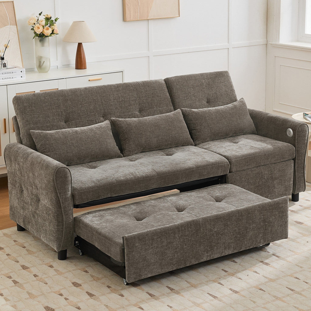 Canapé 2-en-1 avec lit escamotable et dossier inclinable réversible de Harper&amp;Bright Designs