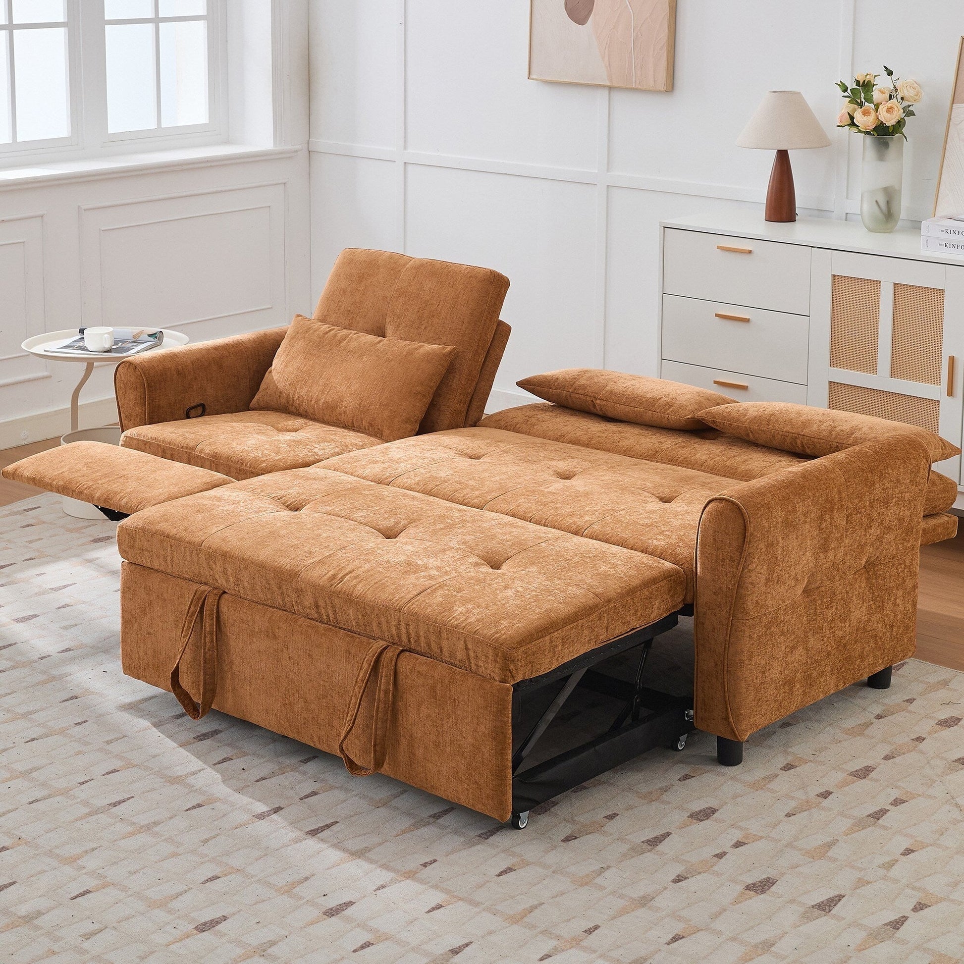 Canapé 2-en-1 avec lit escamotable et dossier inclinable réversible de Harper&amp;Bright Designs