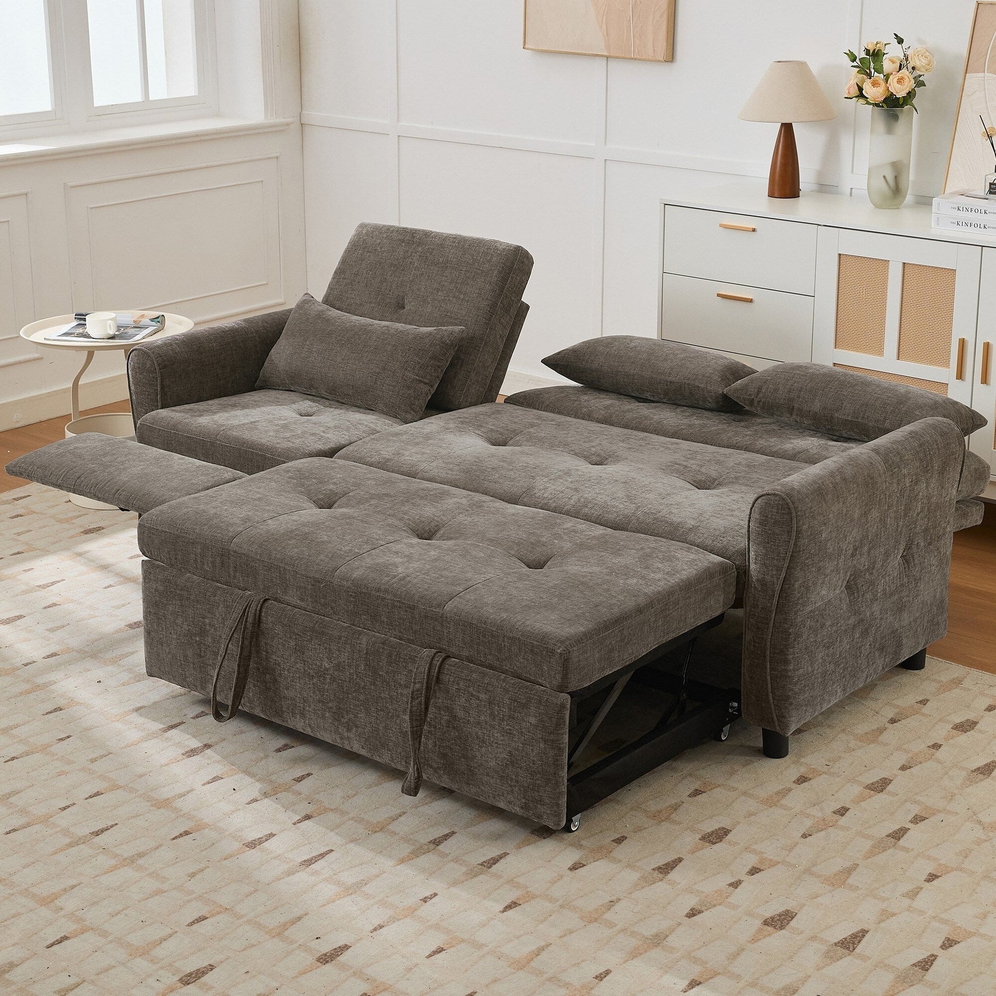 Canapé 2-en-1 avec lit escamotable et dossier inclinable réversible de Harper&amp;Bright Designs