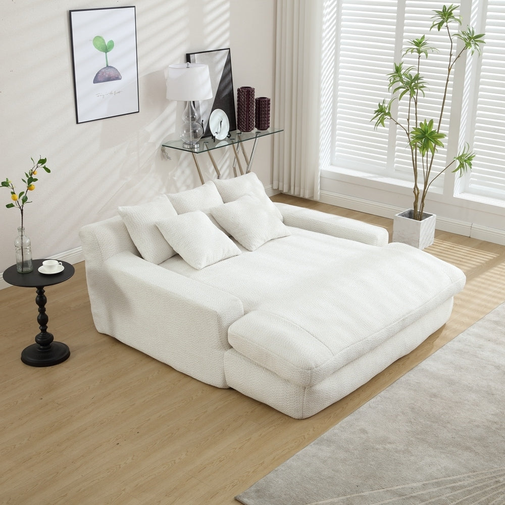 Canapé 2 places, modèle "paresseux", avec 5 coussins de dos, canapé confortable, canapé bas avec assise profonde pour le salon.