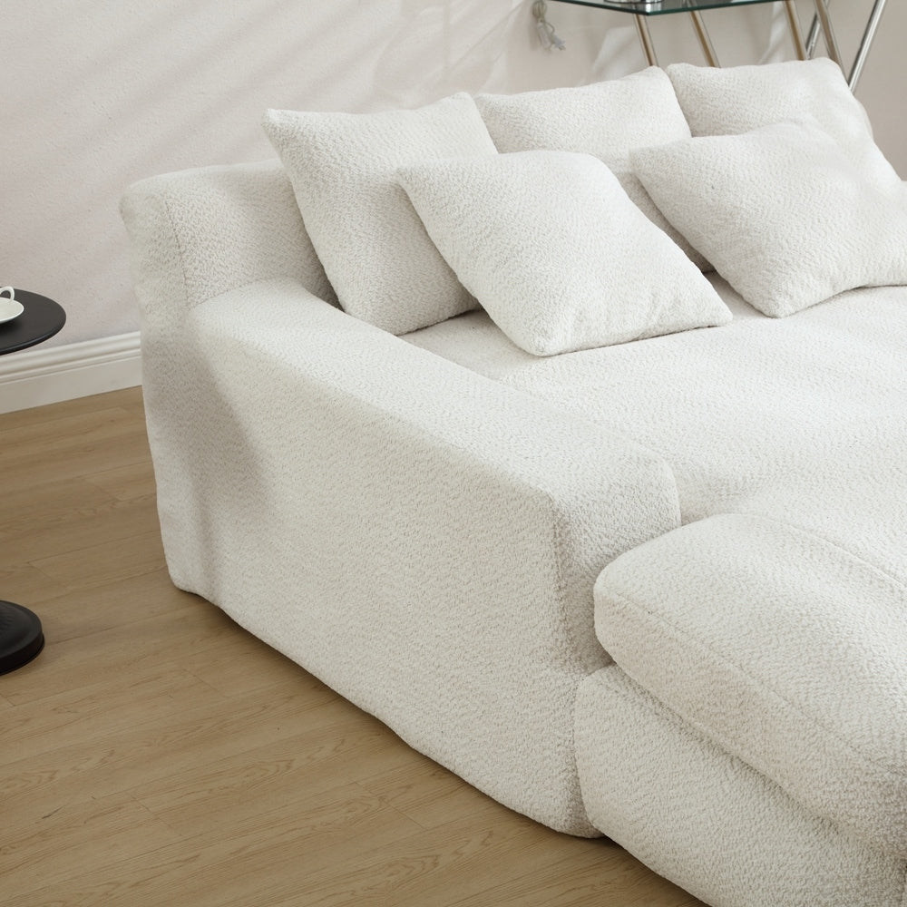 Canapé 2 places, modèle "paresseux", avec 5 coussins de dos, canapé confortable, canapé bas avec assise profonde pour le salon.