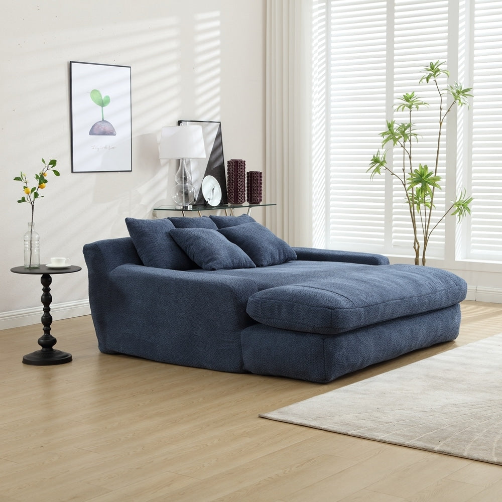Canapé 2 places, modèle "paresseux", avec 5 coussins de dos, canapé confortable, canapé bas avec assise profonde pour le salon.