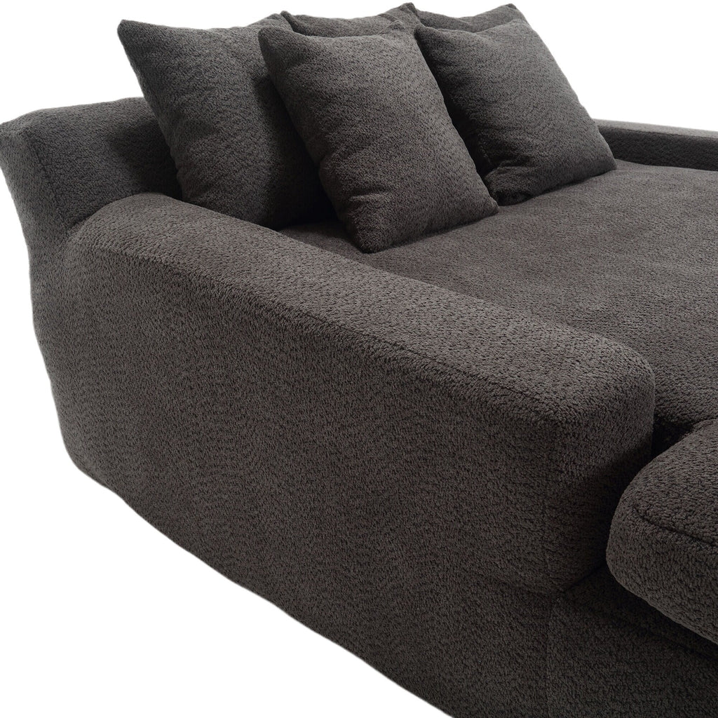 Canapé 2 places, modèle "paresseux", avec 5 coussins de dos, canapé confortable, canapé bas avec assise profonde pour le salon.