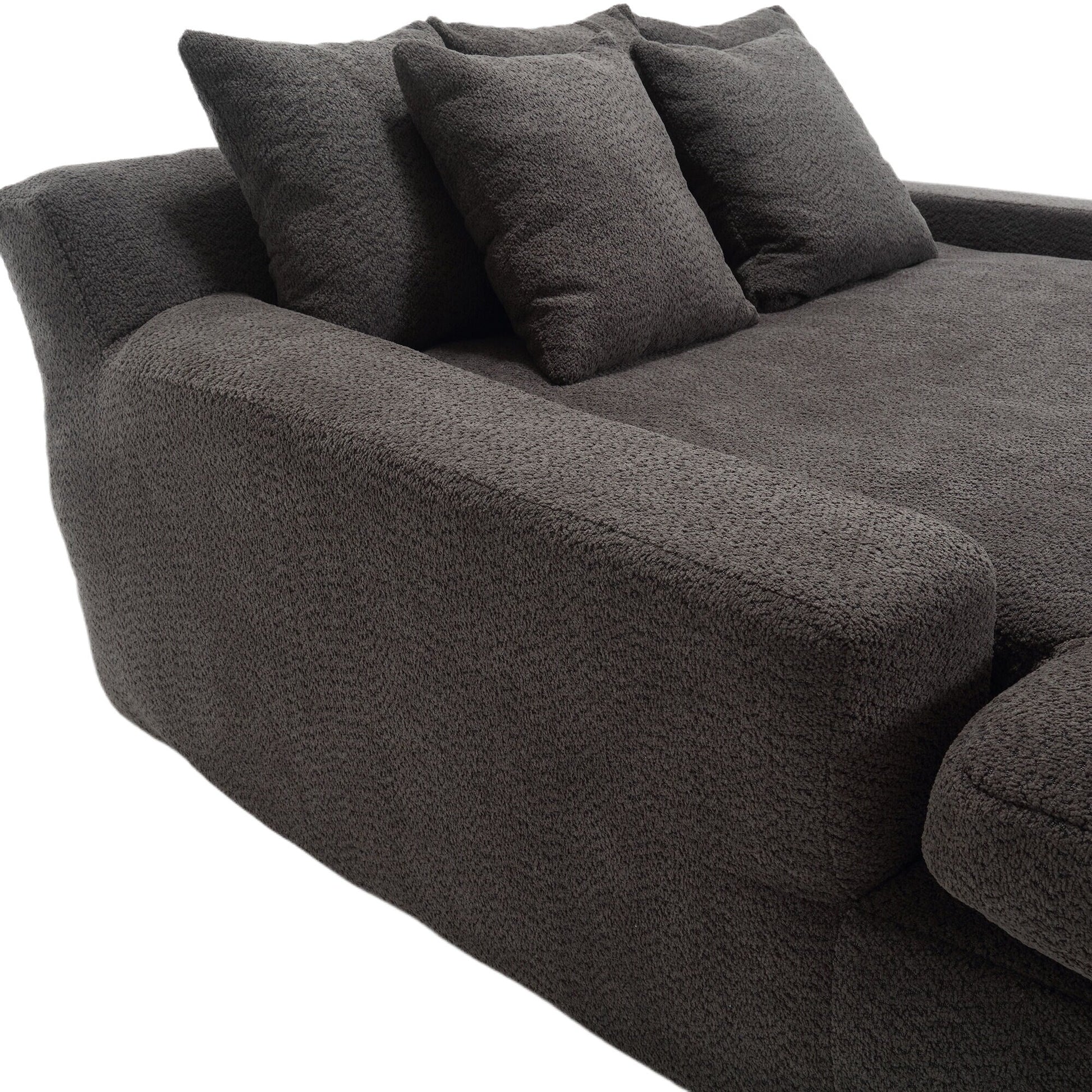 Canapé 2 places, modèle "paresseux", avec 5 coussins de dos, canapé confortable, canapé bas avec assise profonde pour le salon.