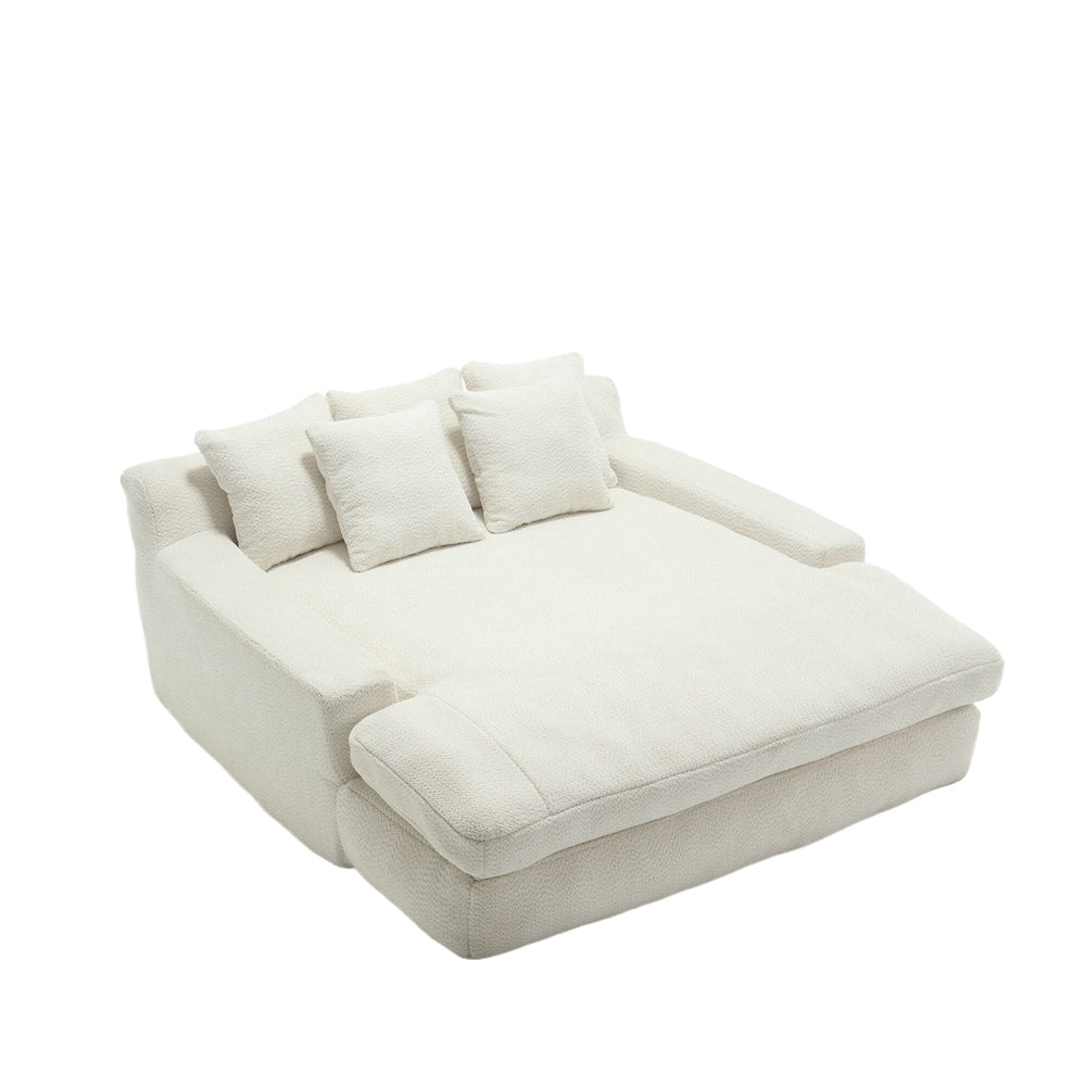 Canapé 2 places, modèle "paresseux", avec 5 coussins de dos, canapé confortable, canapé bas avec assise profonde pour le salon.