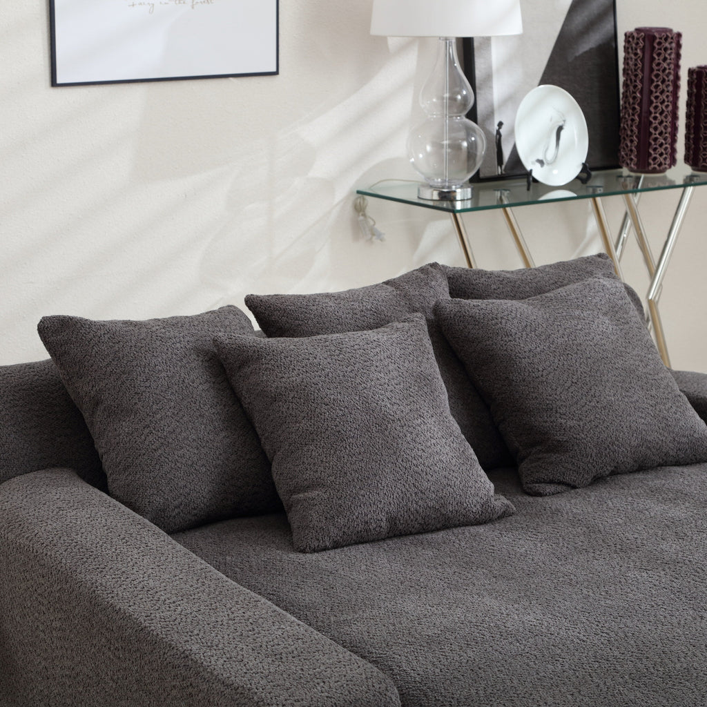 Canapé 2 places, modèle "paresseux", avec 5 coussins de dos, canapé confortable, canapé bas avec assise profonde pour le salon.