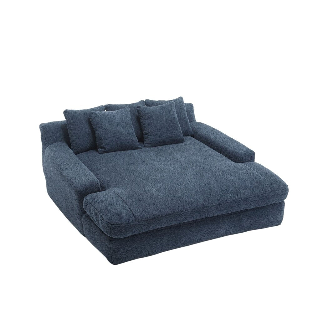 Canapé 2 places, modèle "paresseux", avec 5 coussins de dos, canapé confortable, canapé bas avec assise profonde pour le salon.
