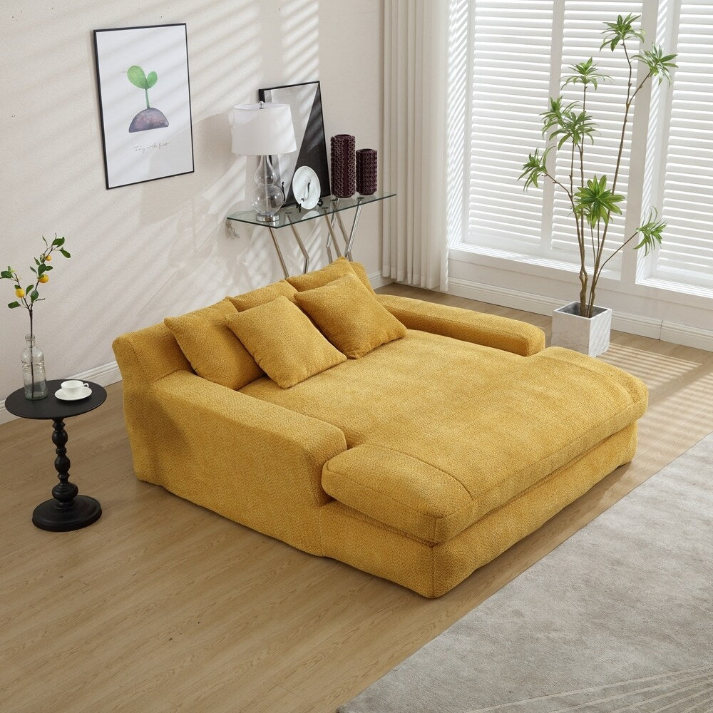 Canapé 2 places, modèle "paresseux", avec 5 coussins de dos, canapé confortable, canapé bas avec assise profonde pour le salon.