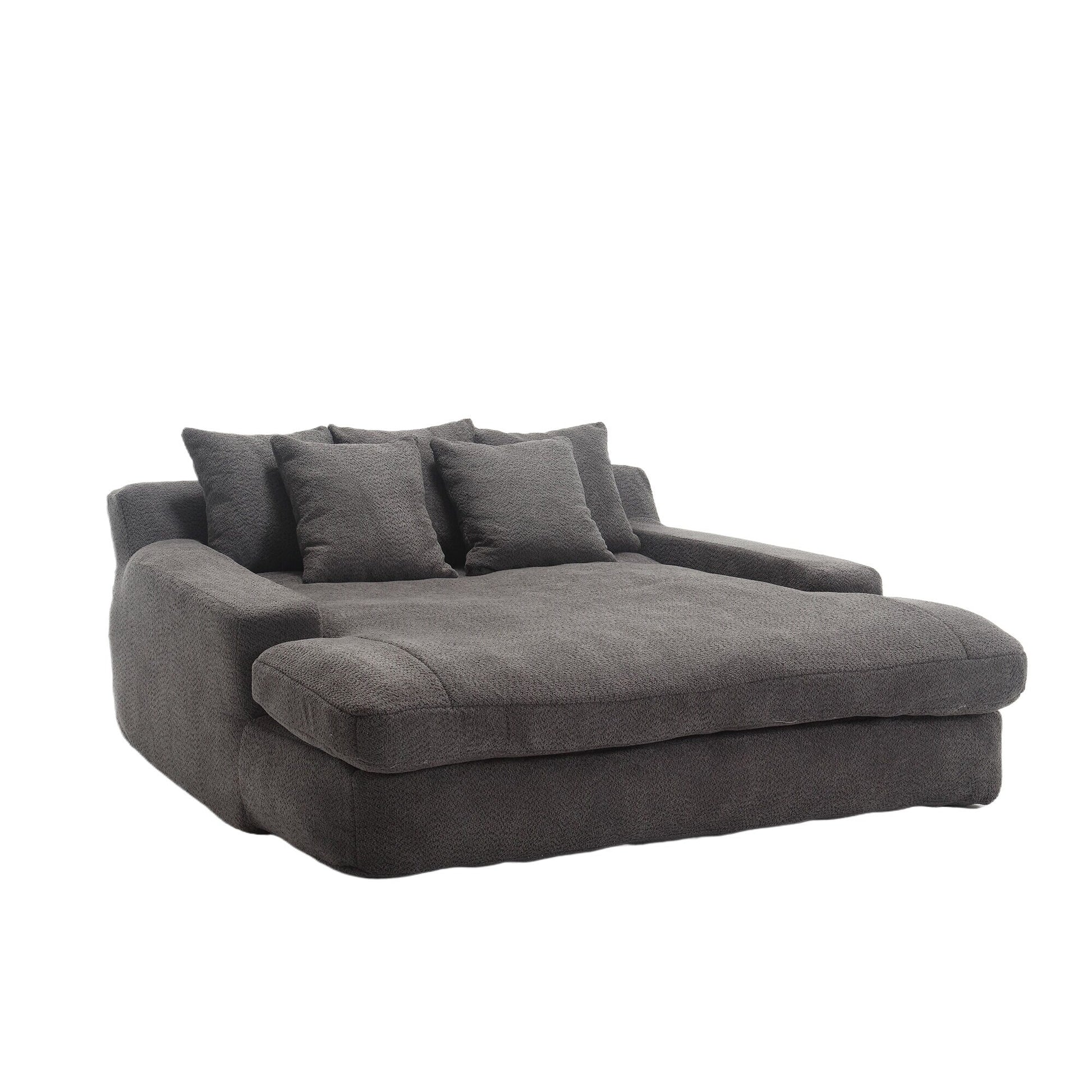 Canapé 2 places, modèle "paresseux", avec 5 coussins de dos, canapé confortable, canapé bas avec assise profonde pour le salon.