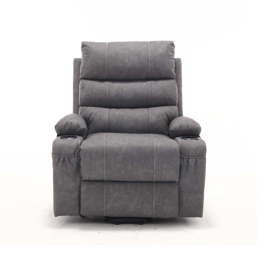 Fauteuil inclinable électrique à levage puissant, large de 53 cm (21 pouces), avec massage lombaire à 8 points, chauffe, télécommande, poches latérales et porte-gobelets, pour personnes âgées.