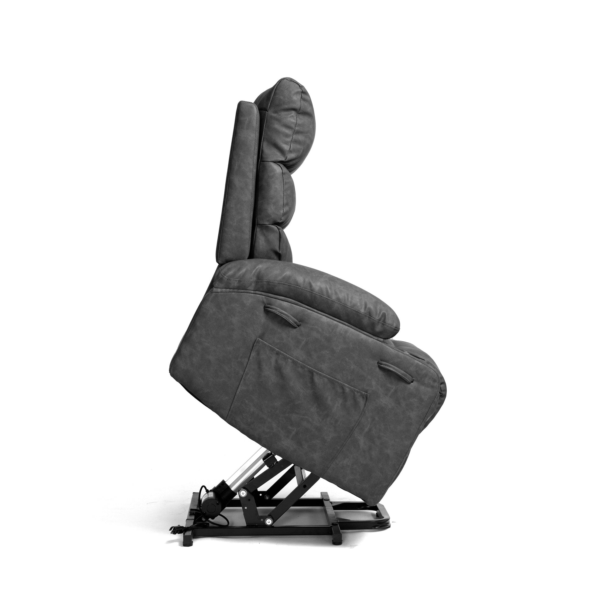 Fauteuil inclinable électrique à levage puissant, large de 53 cm (21 pouces), avec massage lombaire à 8 points, chauffe, télécommande, poches latérales et porte-gobelets, pour personnes âgées.