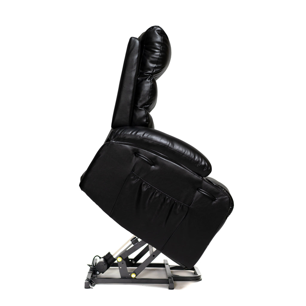Fauteuil inclinable électrique à levage puissant, large de 53 cm (21 pouces), avec massage lombaire à 8 points, chauffe, télécommande, poches latérales et porte-gobelets, pour personnes âgées.