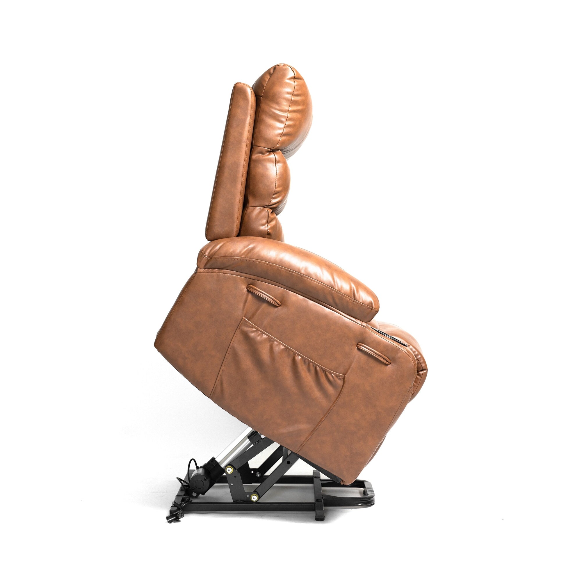 Fauteuil inclinable électrique à levage électrique de grande taille 21W, massage vibratoire à 8 points et chaleur lombaire, télécommande, poches latérales, porte-gobelets