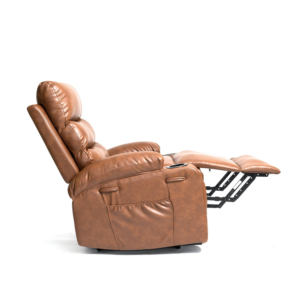 Fauteuil inclinable électrique à levage électrique de grande taille 21W, massage vibratoire à 8 points et chaleur lombaire, télécommande, poches latérales, porte-gobelets