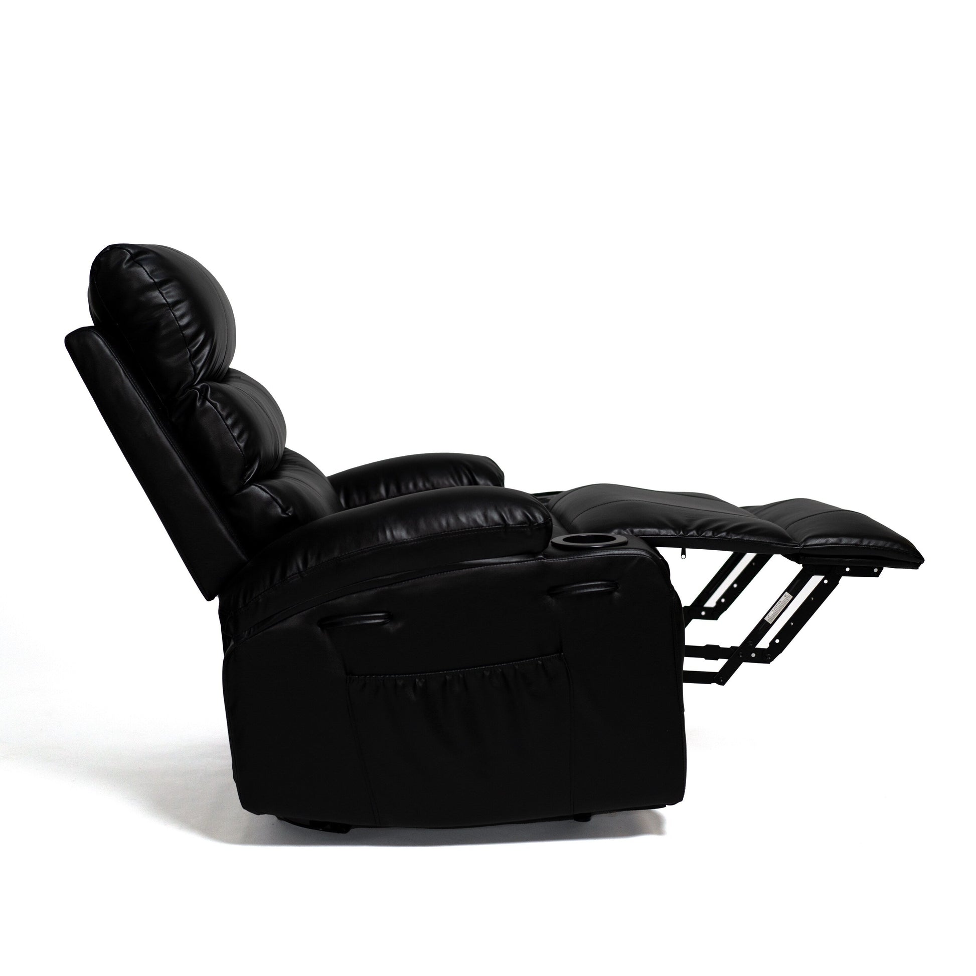 Fauteuil inclinable électrique à levage électrique de grande taille 21W, massage vibratoire à 8 points et chaleur lombaire, télécommande, poches latérales, porte-gobelets