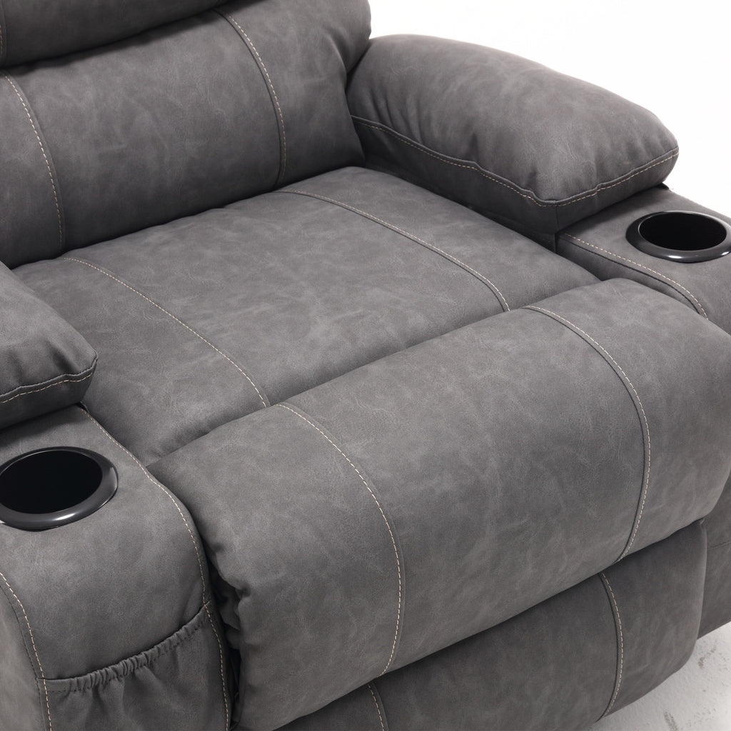 Fauteuil inclinable électrique à levage électrique de grande taille 21W, massage vibratoire à 8 points et chaleur lombaire, télécommande, poches latérales, porte-gobelets