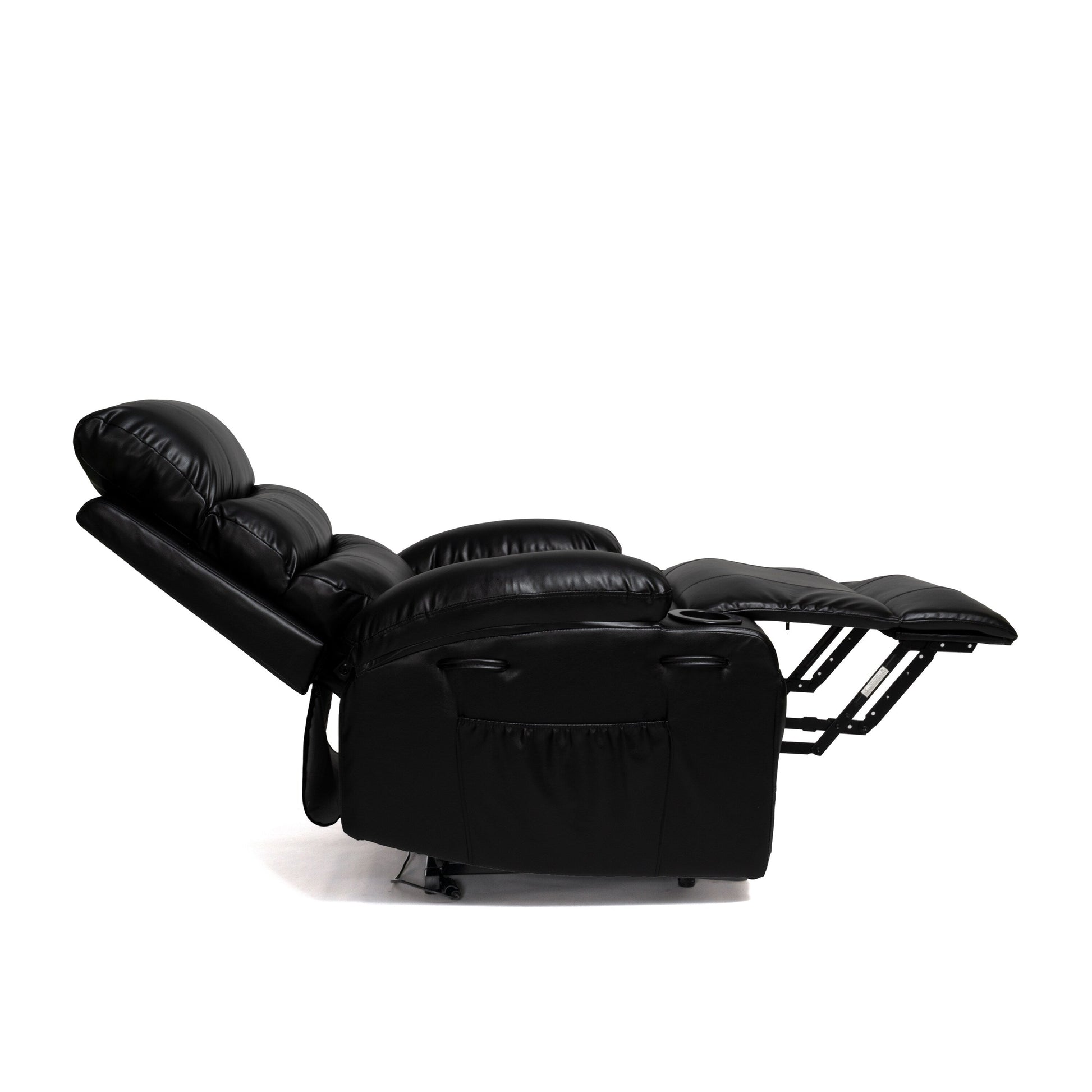 Fauteuil inclinable électrique à levage électrique de grande taille 21W, massage vibratoire à 8 points et chaleur lombaire, télécommande, poches latérales, porte-gobelets
