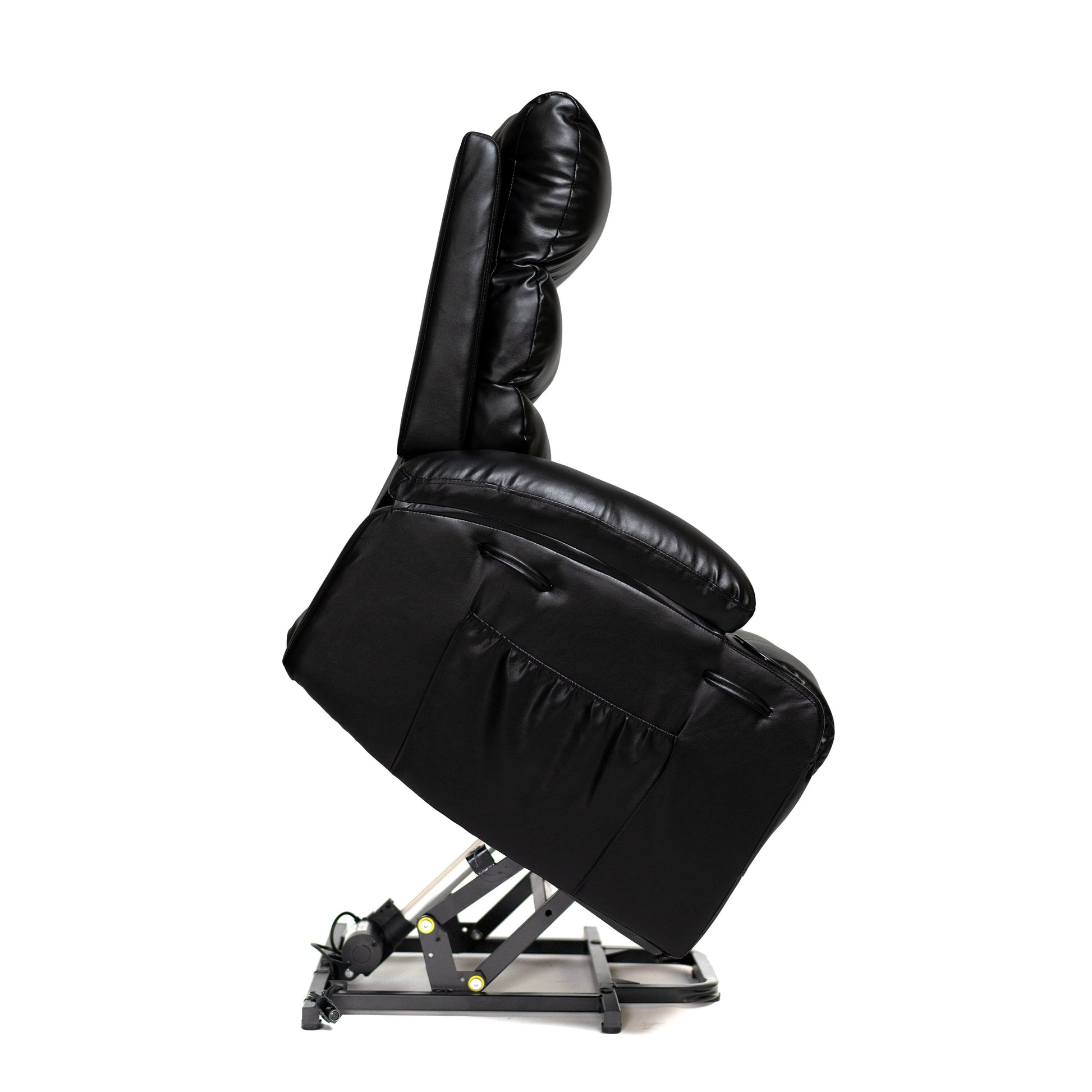 Fauteuil inclinable électrique à levage électrique de grande taille 21W, massage vibratoire à 8 points et chaleur lombaire, télécommande, poches latérales, porte-gobelets