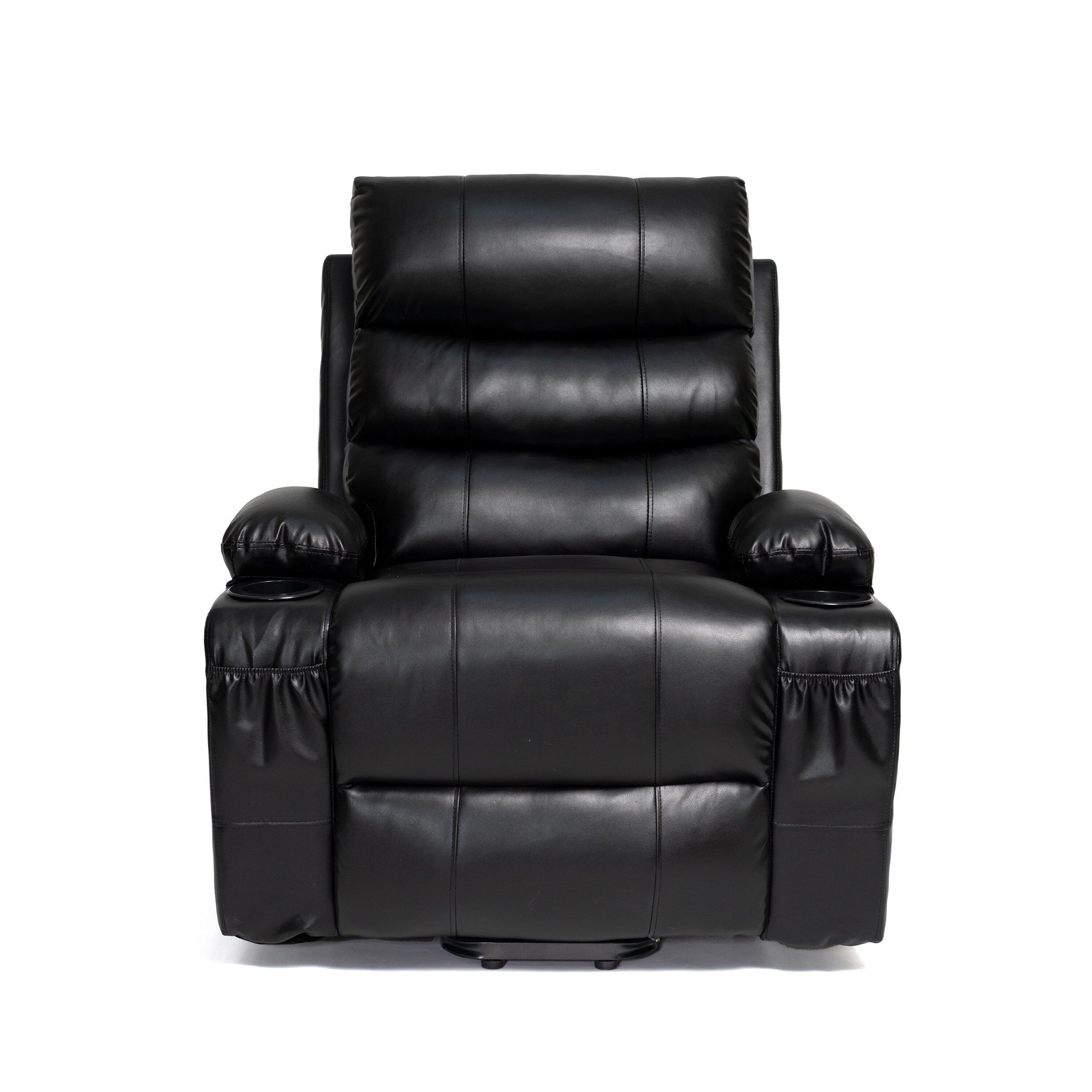 Fauteuil inclinable électrique à levage électrique de grande taille 21W, massage vibratoire à 8 points et chaleur lombaire, télécommande, poches latérales, porte-gobelets