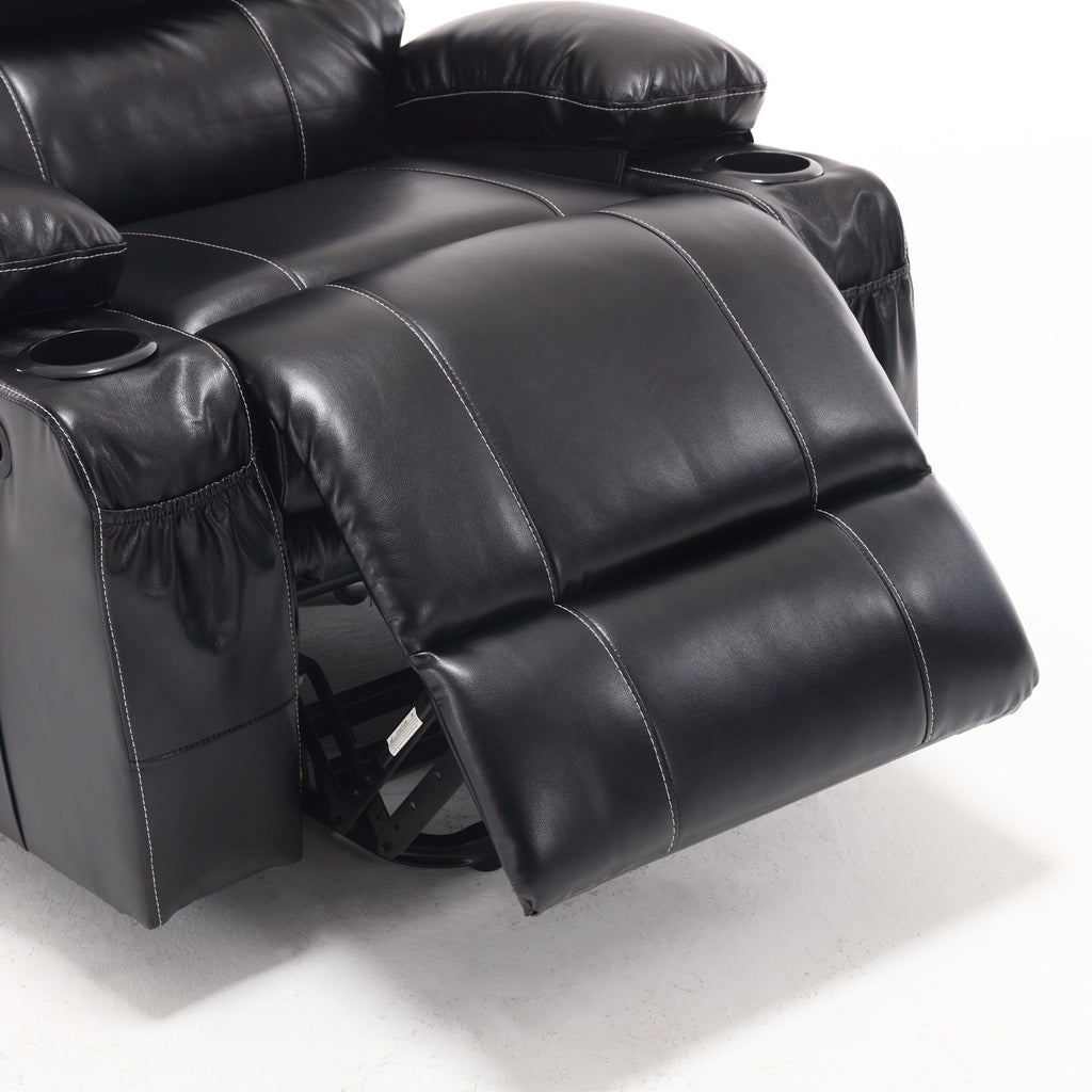 Fauteuil inclinable électrique à levage électrique de grande taille 21W, massage vibratoire à 8 points et chaleur lombaire, télécommande, poches latérales, porte-gobelets