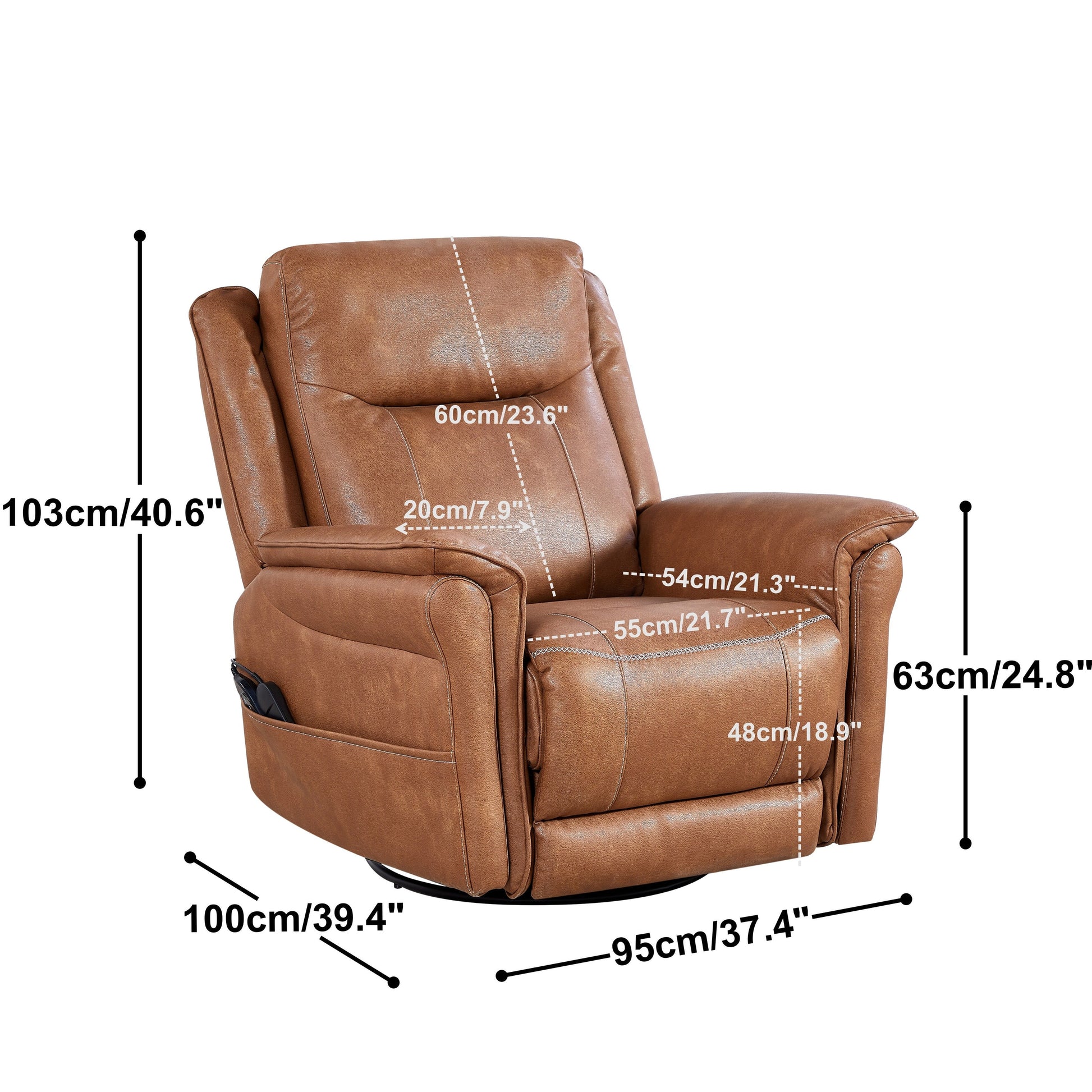Fauteuil inclinable pivotant à 240 degrés pour une personne