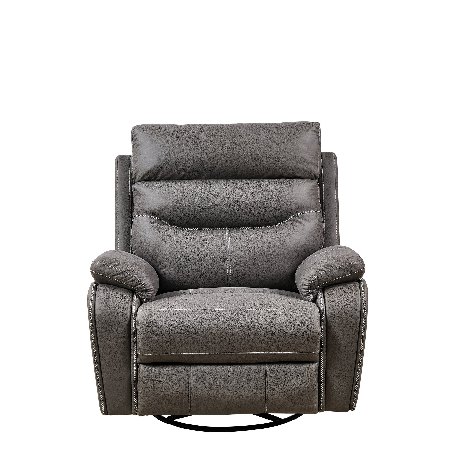 Fauteuil inclinable pivotant à 240° avec double moteur, appuie-tête électrique, positions d'inclinaison infinies, ports de charge USB et repose-pieds.