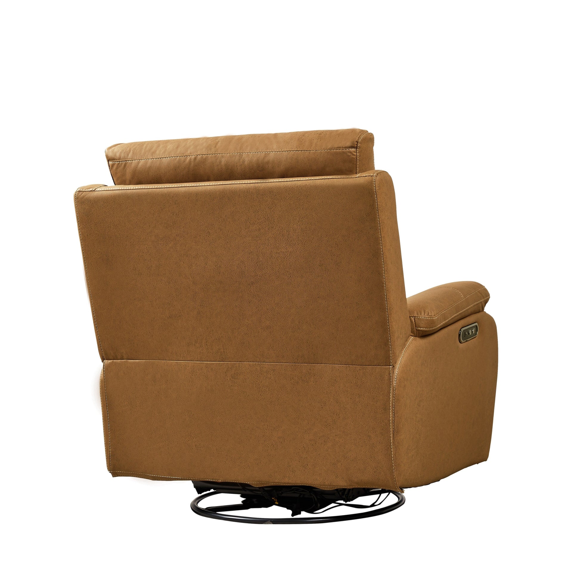 Fauteuil inclinable pivotant à 240° avec double moteur, appuie-tête électrique, positions d'inclinaison infinies, ports de charge USB et repose-pieds.