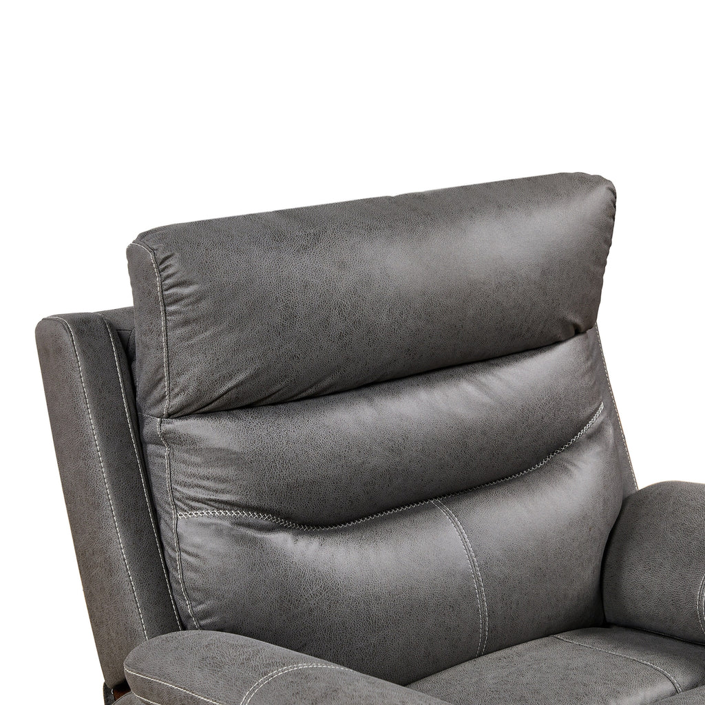 Fauteuil inclinable pivotant à 240° avec double moteur, appuie-tête électrique, positions d'inclinaison infinies, ports de charge USB et repose-pieds.