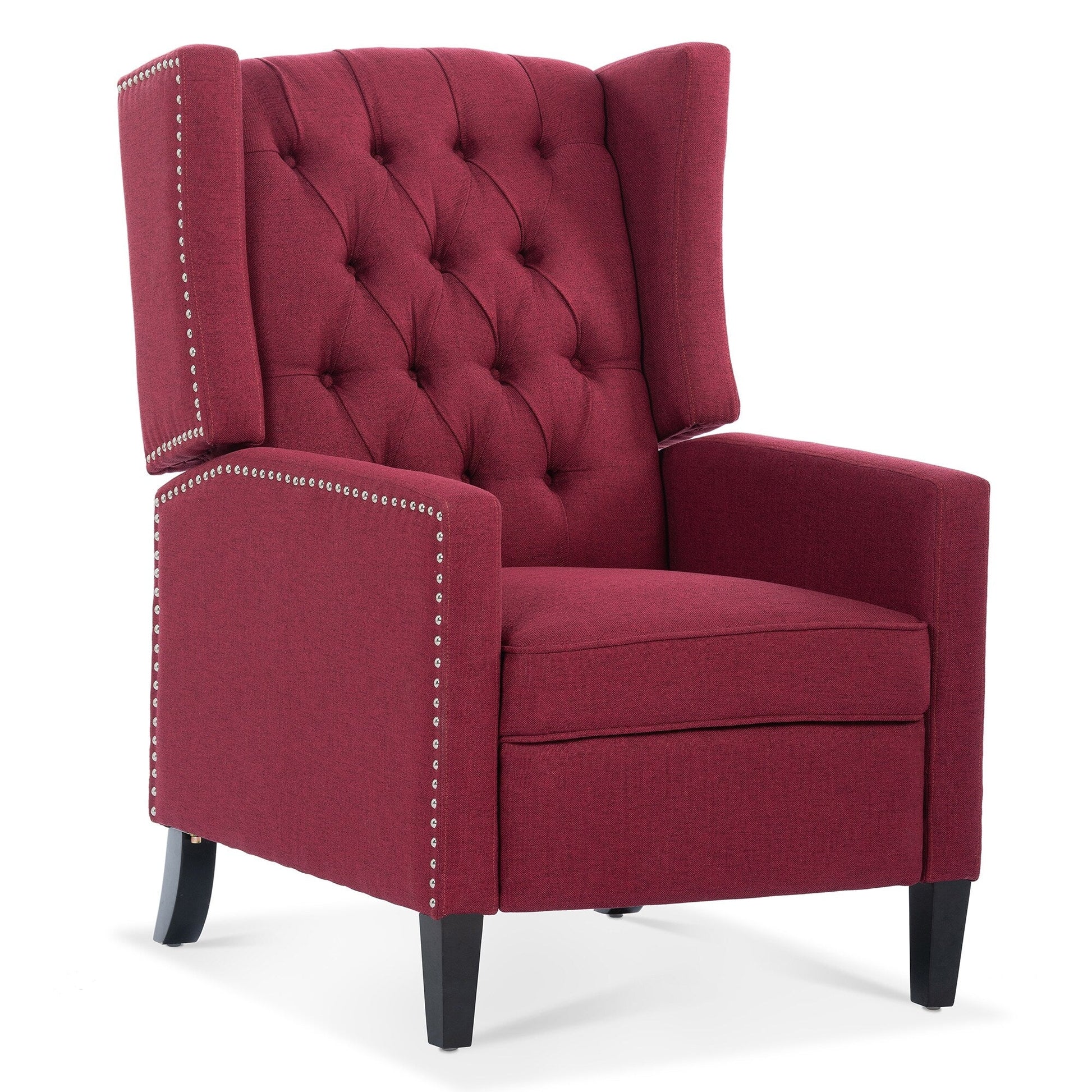 Fauteuil inclinable à dossier fixe en tissu, largeur 27,16 pouces, à commande manuelle.