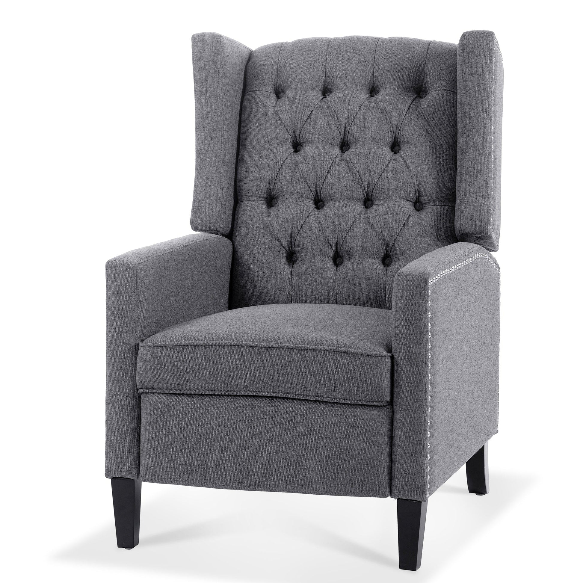 Fauteuil inclinable à dossier fixe en tissu, largeur 27,16 pouces, à commande manuelle.