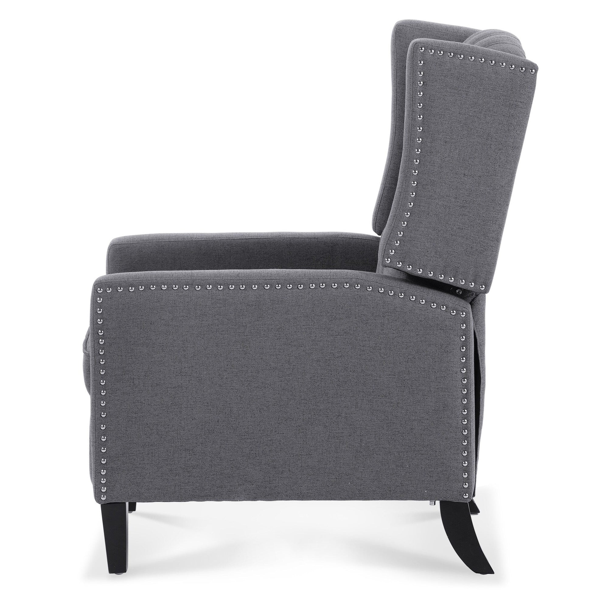 Fauteuil inclinable à dossier fixe en tissu, largeur 27,16 pouces, à commande manuelle.