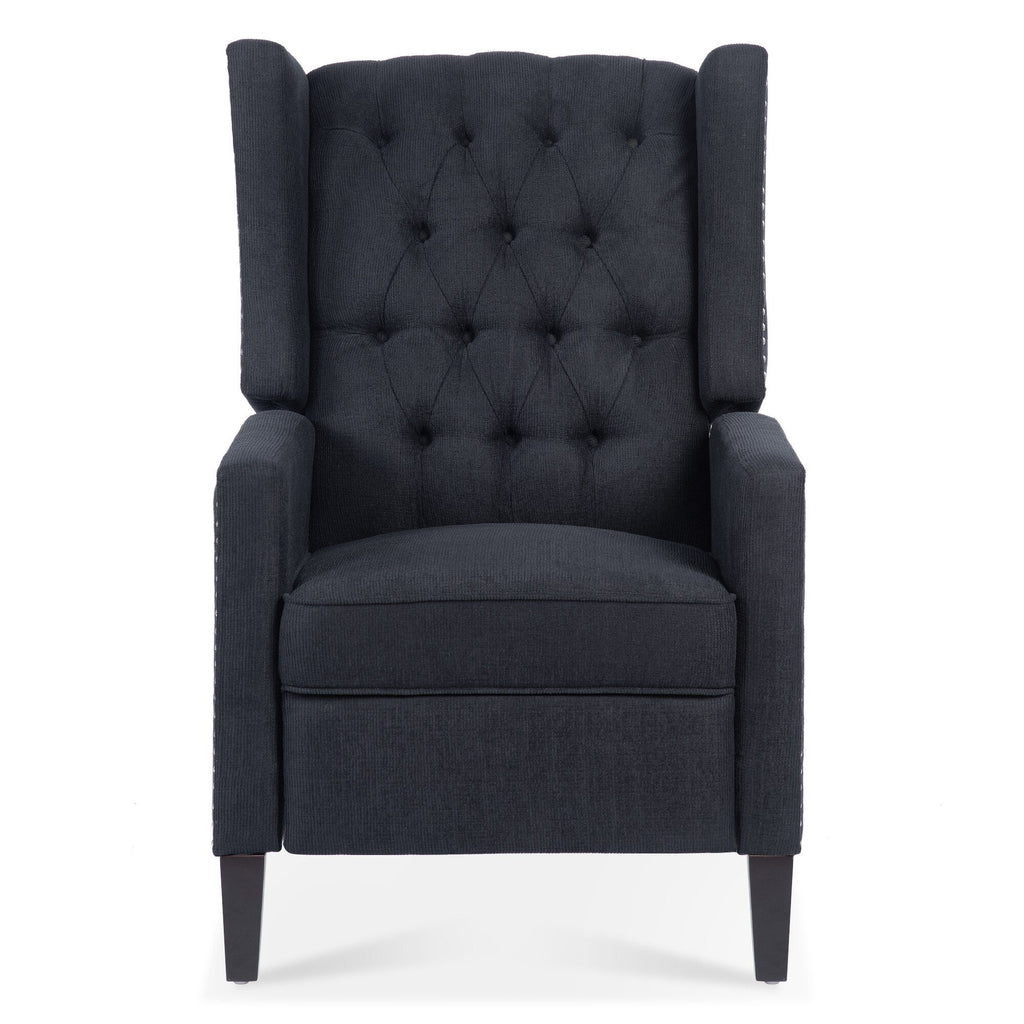 Fauteuil inclinable à dossier fixe en tissu, largeur 27,16 pouces, à commande manuelle.