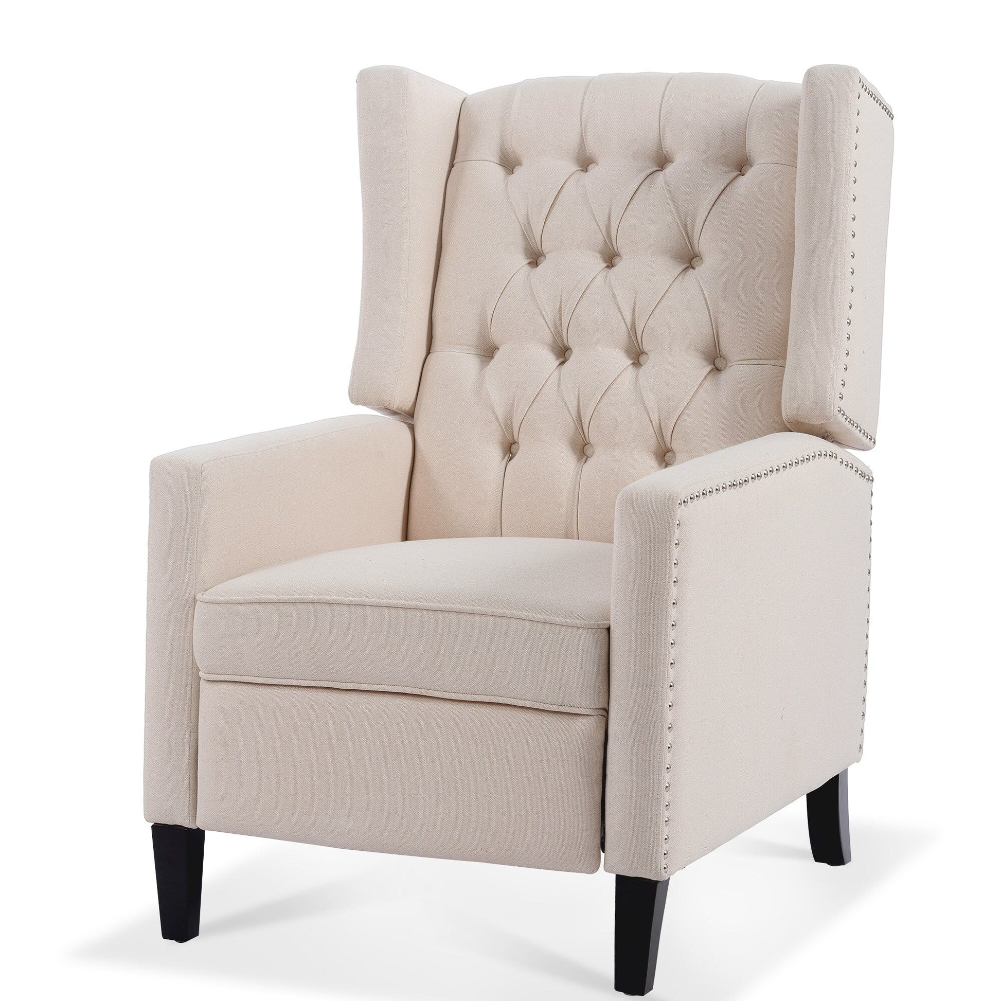 Fauteuil inclinable à dossier fixe en tissu, largeur 27,16 pouces, à commande manuelle.