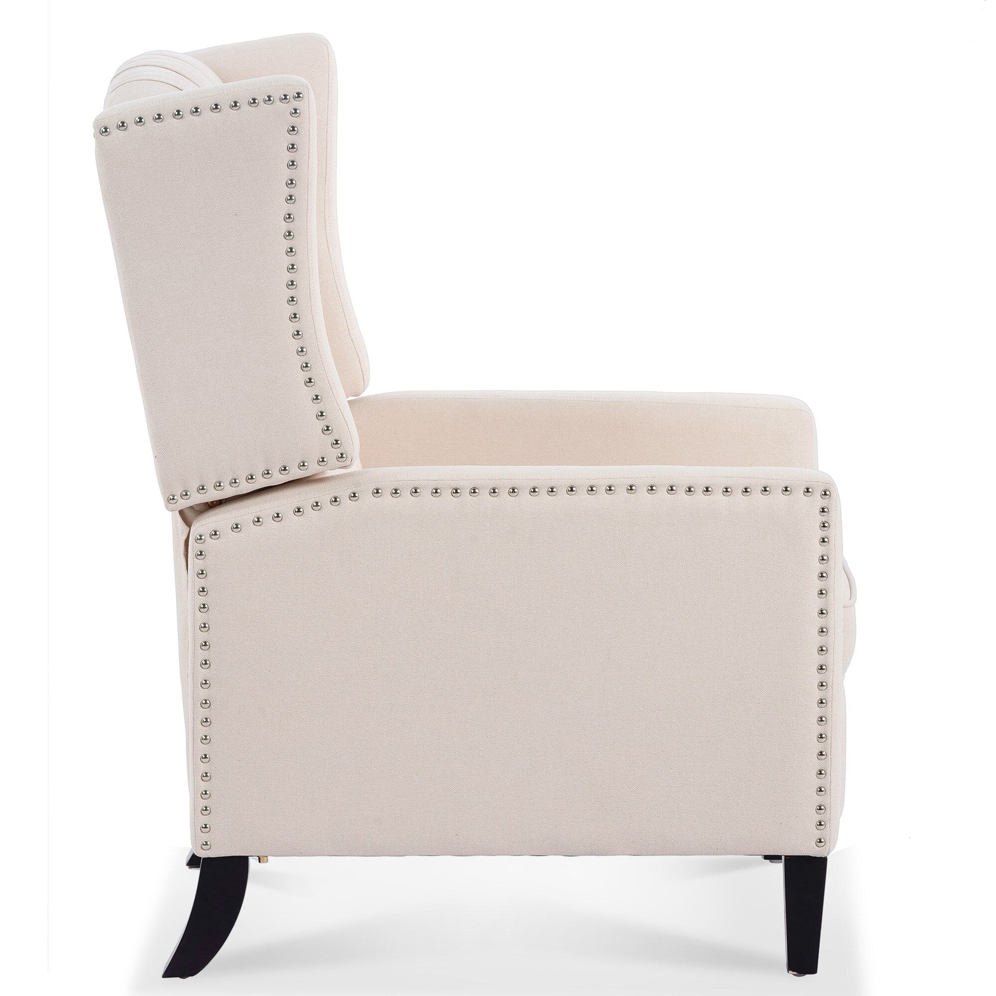 Fauteuil inclinable à dossier fixe en tissu, largeur 27,16 pouces, à commande manuelle.