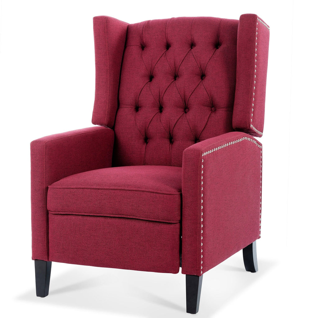 Fauteuil inclinable à dossier fixe en tissu, largeur 27,16 pouces, à commande manuelle.