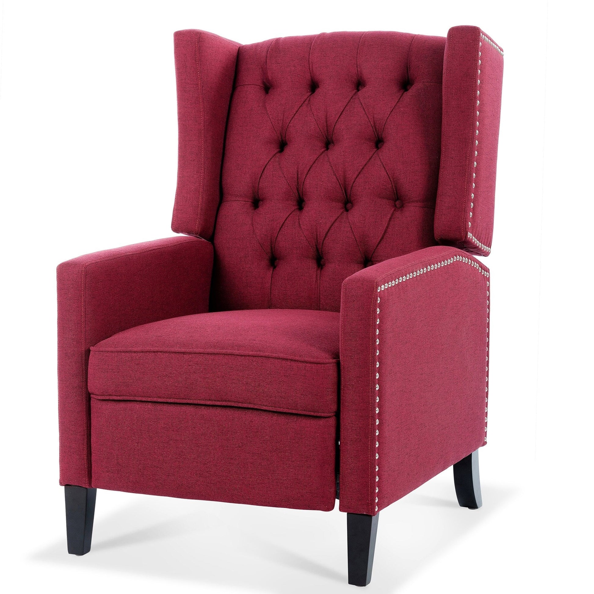 Fauteuil inclinable à dossier fixe en tissu, largeur 27,16 pouces, à commande manuelle.