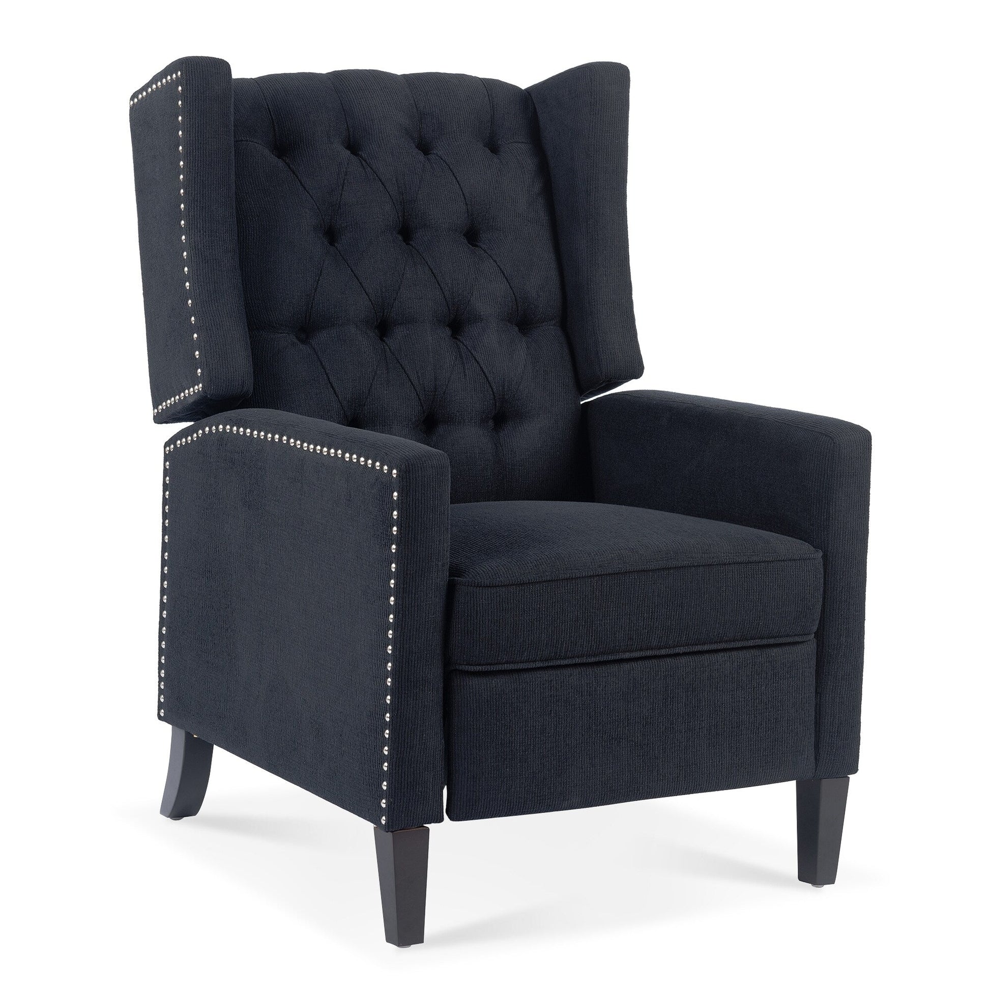 Fauteuil inclinable à dossier fixe en tissu, largeur 27,16 pouces, à commande manuelle.
