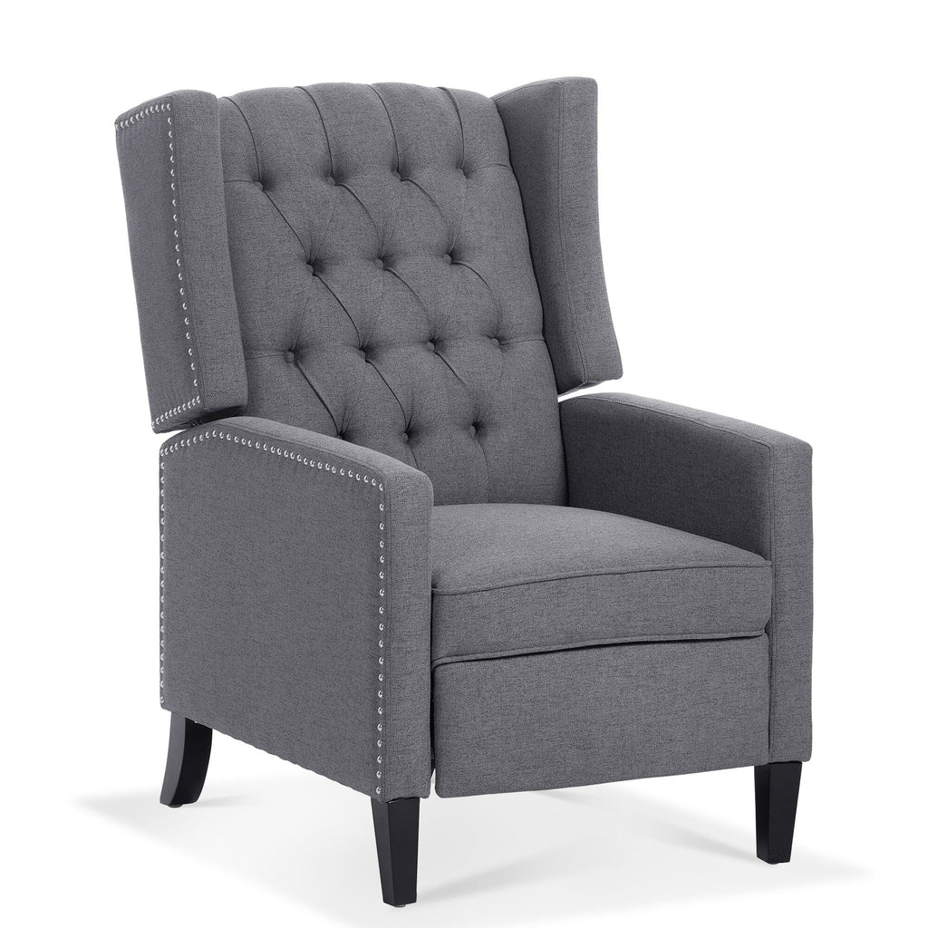 Fauteuil inclinable à dossier fixe en tissu, largeur 27,16 pouces, à commande manuelle.